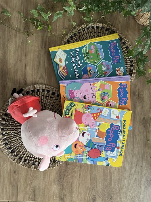 3 szt książek  Świnka Peppa Pig i maskotka