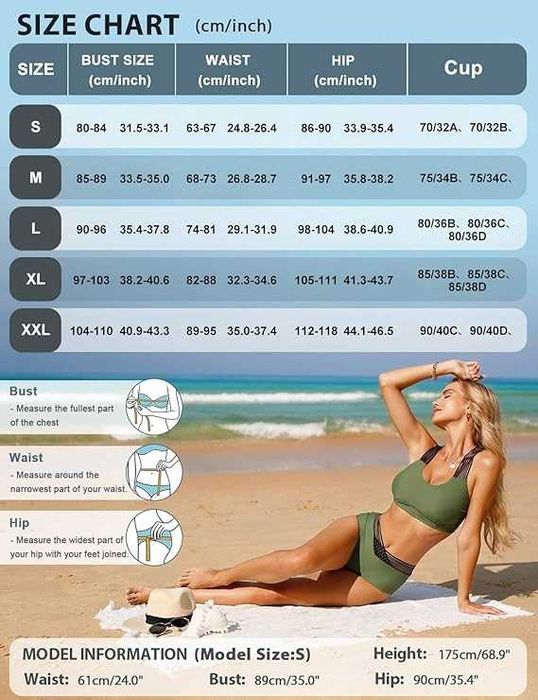 Nowy strój kąpielowy/dwuczęściowy/bikini/majtki/biustonosz R-L !3938!