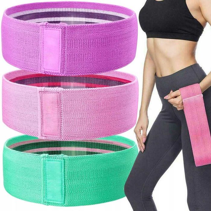 Zestaw 3 Gum Oporowych Taśmy Materiałowe Do Ćwiczeń Fitness