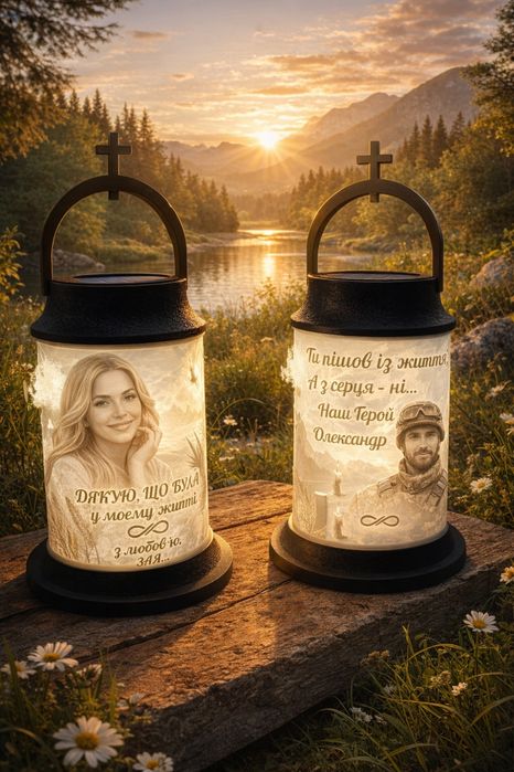 Лампадки персоналізовані 27см. на сонячній батареї