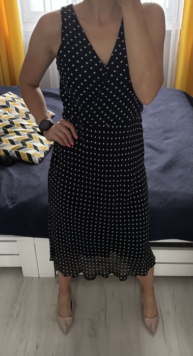 Sukienka damska w groszki kropki czarno biała