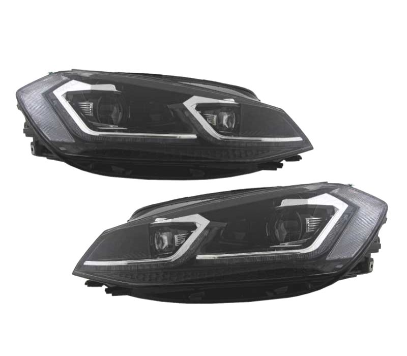 CONJUNTO FARÓIS LED DINÂMICOS VOLKSWAGEN VW GOLF 7.5 17-19 LOOK R LINE