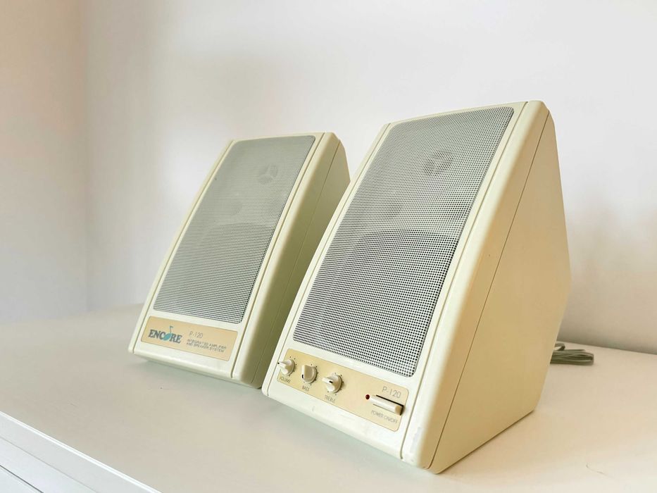 Encore P-120 duże głośniki komputerowe stare kolumienki retro