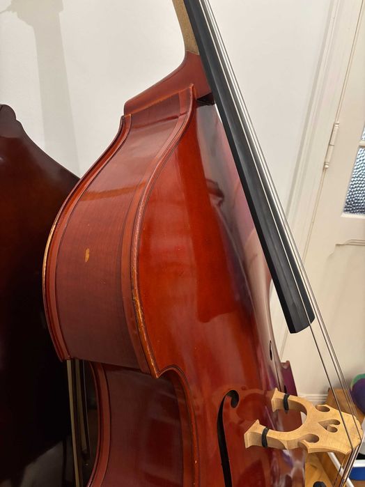 Contrabaixo 3/4 Híbrido com Escala em ébano