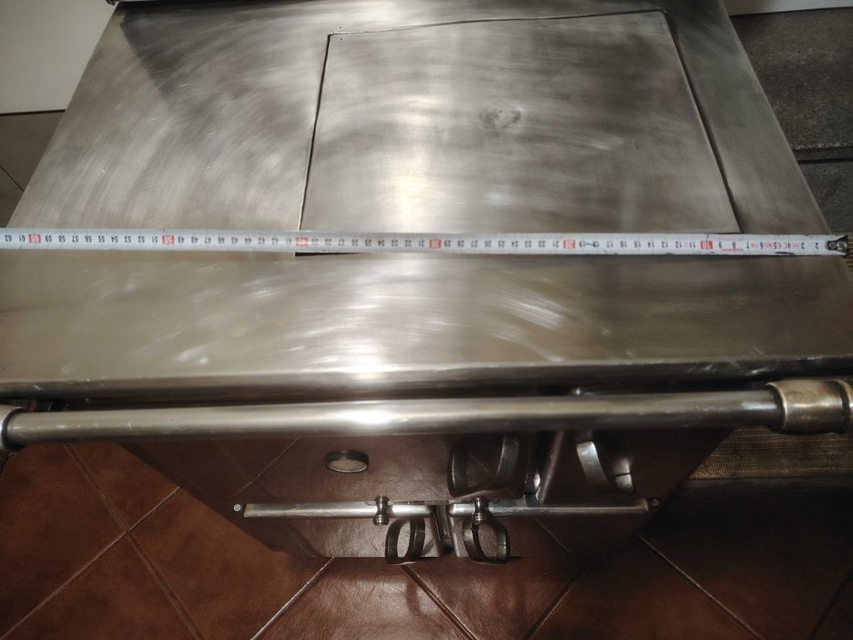 Fogão de lenha, em inox