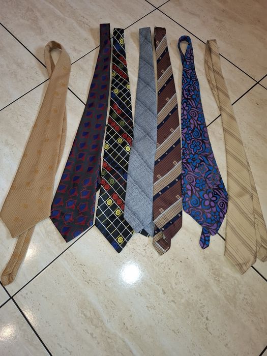 Zestaw krawatów z PRL-u,  vintage