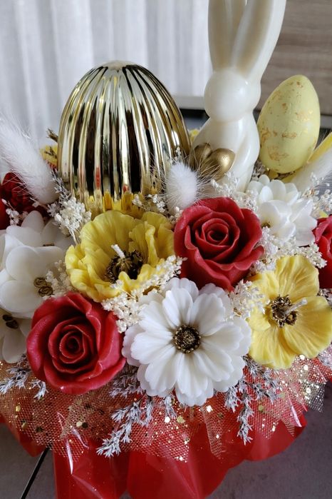 Kosz Wielkanocny Świece sojowe Rękodzieło