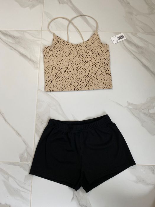 Шорти кроп топ XS-S костюм літні майки шорты топ в рубчик
