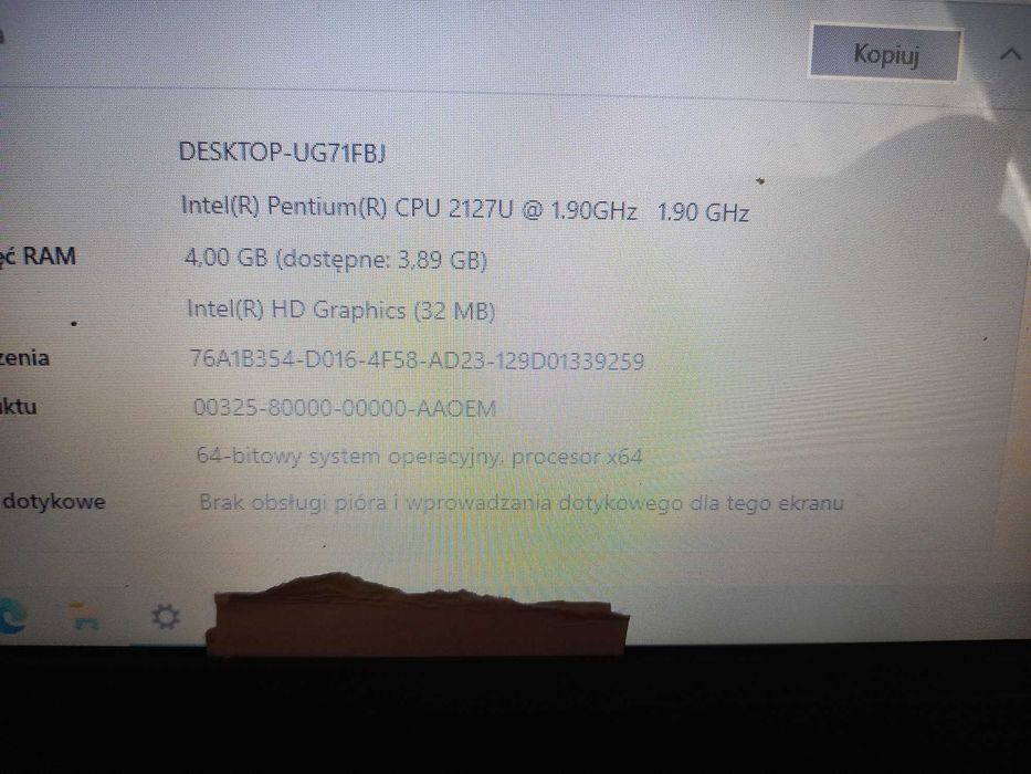 laptop dell inspiron 3721 uszkodzony