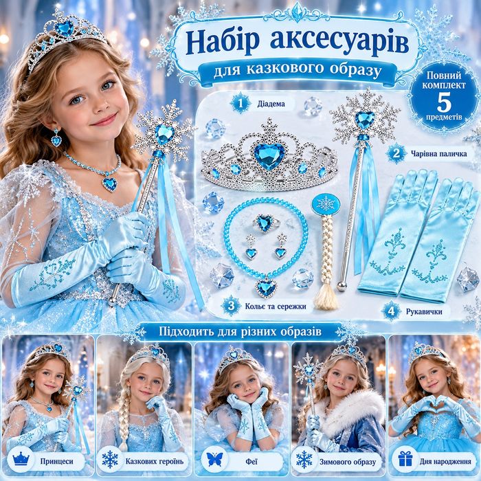 Набір аксесуарів Ельзи.  Аксесуари принцеси