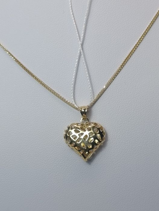 Złota zawieszka wisiorek w formie serduszka złoto próby 585° 14k