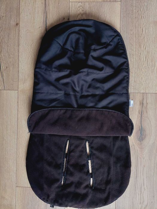 Otulacz  śpiwór z futerkiem do wózka na sanki do nosidełka czarny