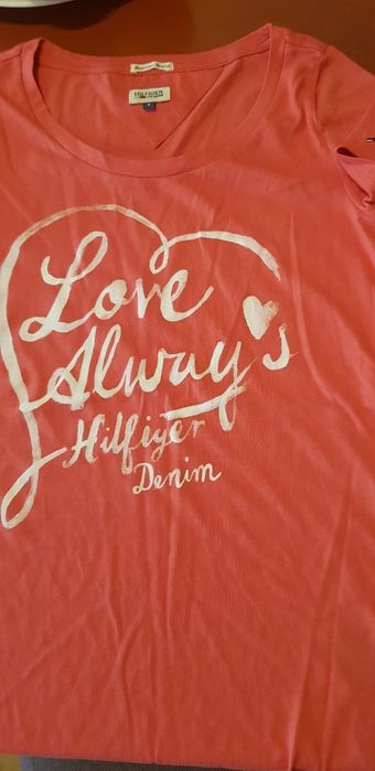 Tommy hilfiger koszulka t-shirt damska S czerwona nowa th bawełna