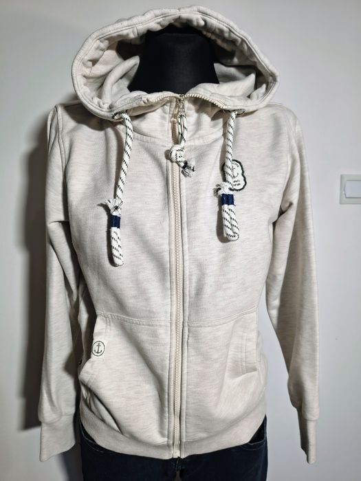 Ciepła jasna bluza z kapturem rozpinana r. S/M/L