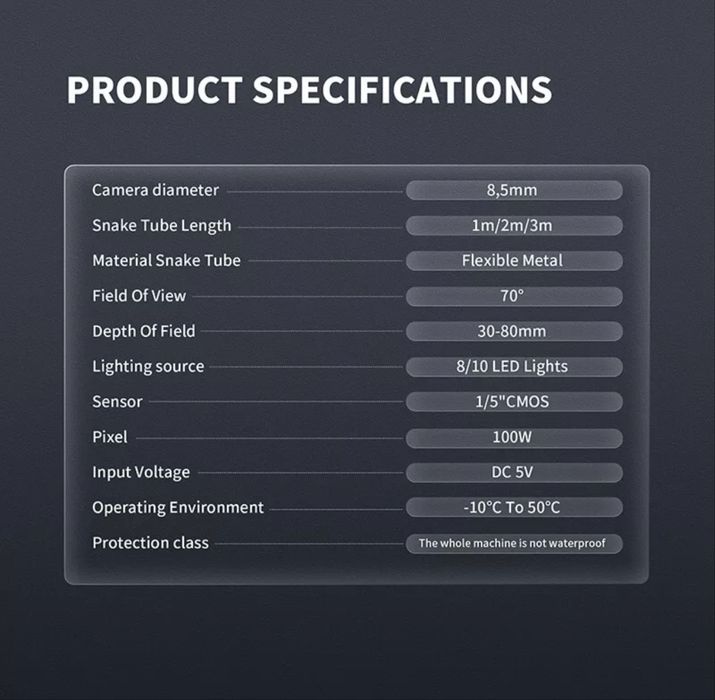 Відео фото ендоскоп, інспекційна камера бороскоп, Ralcam