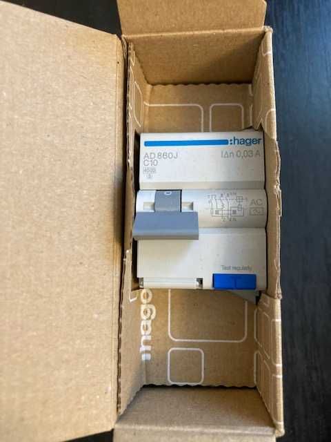 Дифавтомат Hager AD860J 10 ампер