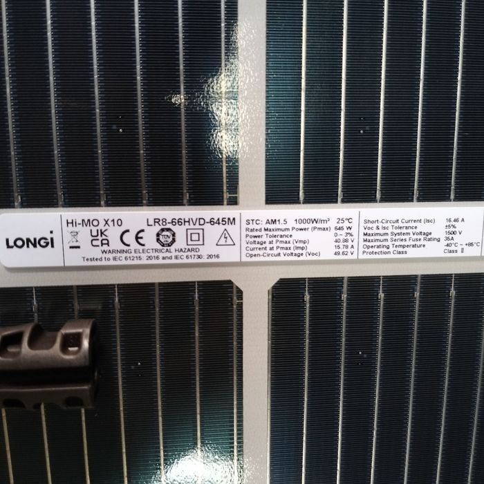 Сонячні панелі Longi  Ximo10 - 645W bifacial  Склад Лубни