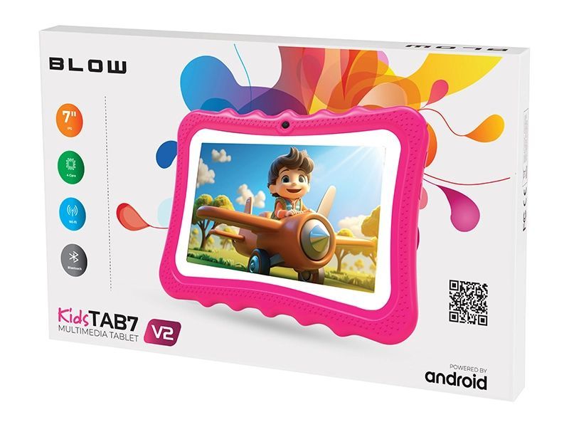 Tablet edukacyjny 7 cali dla dzieci KidsTAB7 4/32GB 2MP + różowe etui