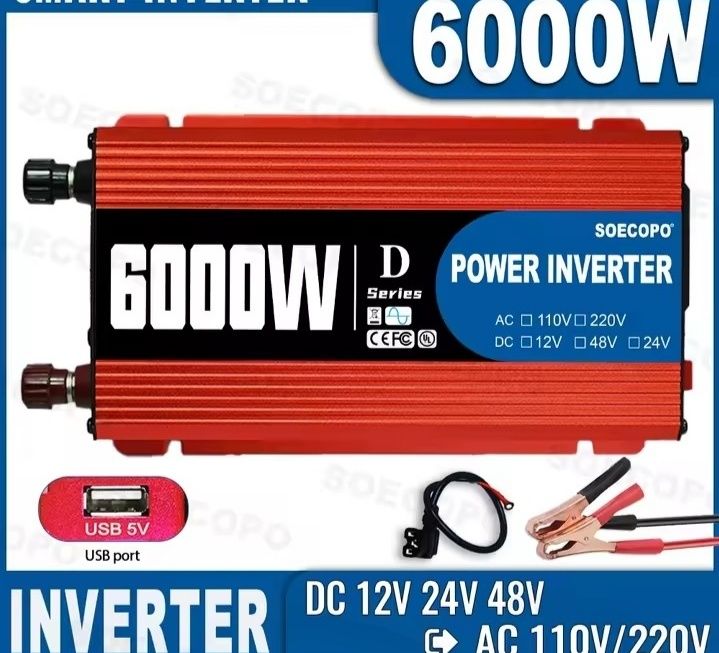 Inversor de potência 12/24/48 com 6000 w