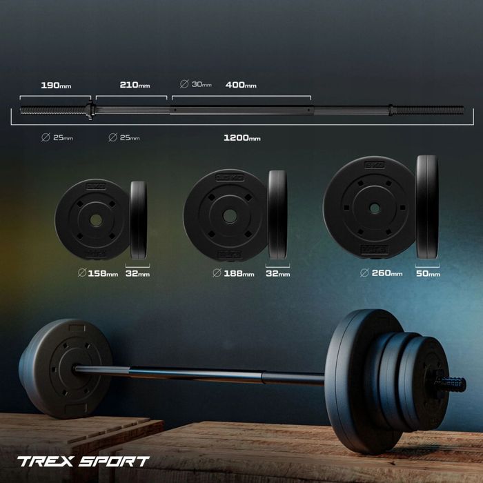 Zestaw obciążeń bitumicznych 22 kg trex sport