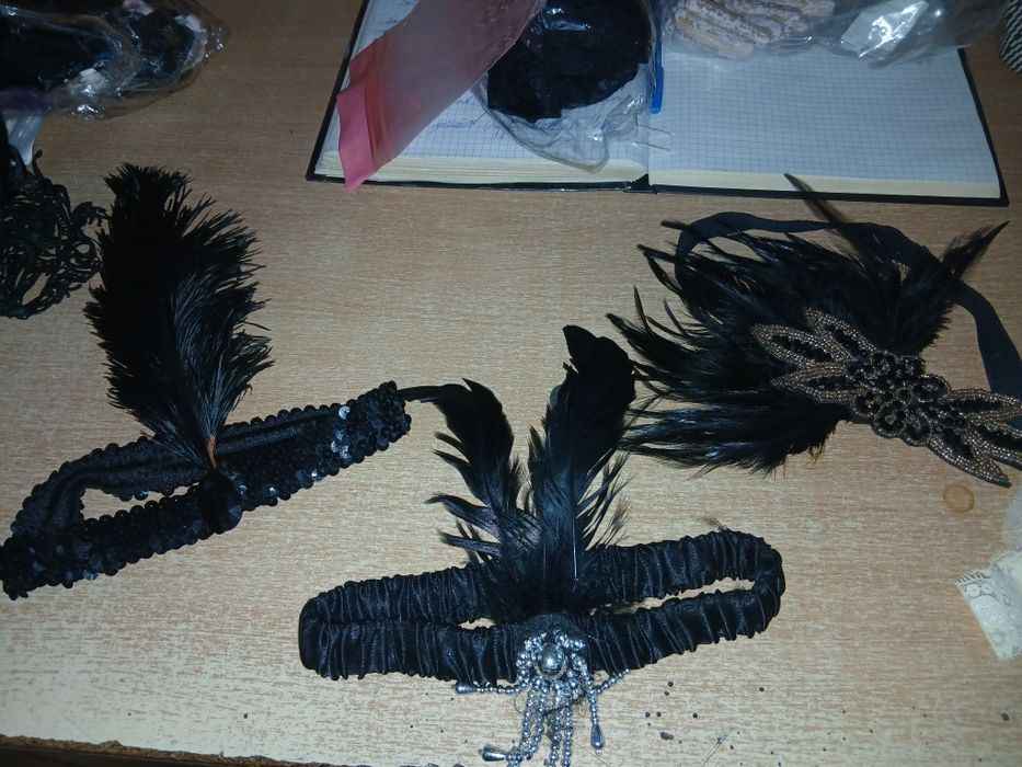 Пов'язка з пір'ям 20-х років маски рукавички для маскараду