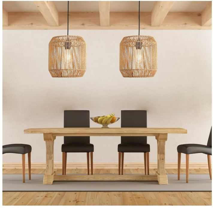 Nowoczesna, rattanowa lampa wisząca FORCOSO