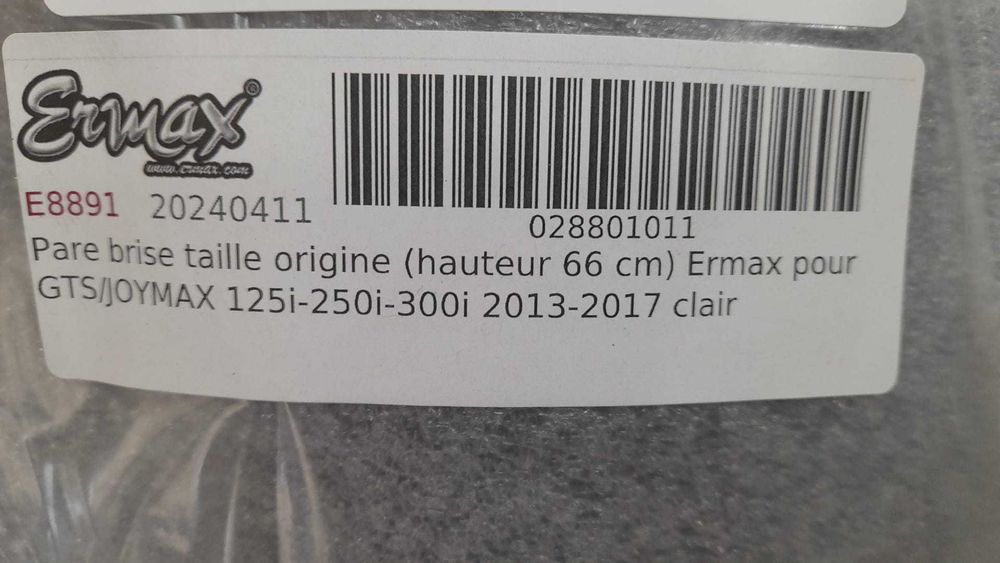 VIDRO ERMAX 66cm PARA SYM GTS/JOYMAX 125i-250i-300i