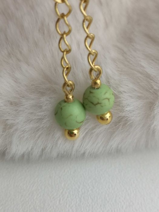 kolczyki z howlitem srebro złocone