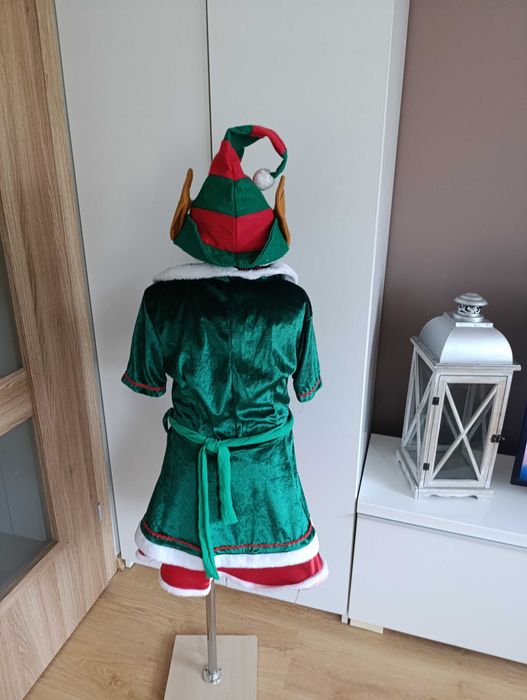 Strój karnawałowy sukienka ELFA KRASNALA SKRZATA Elfka 146/152  370