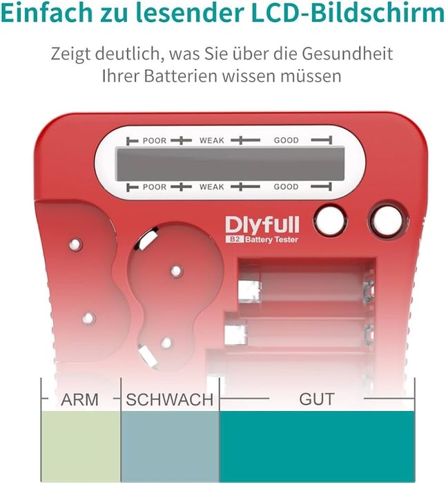 DLYFULL Uniwersalny tester baterii, czarny