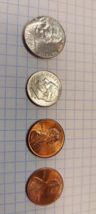 Coins USA 4 różne monety cent amerykański