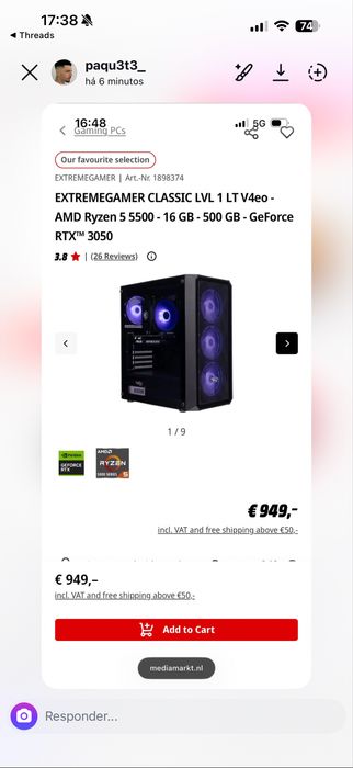 Setup gaming (RTX 3050)vendo individual/junto