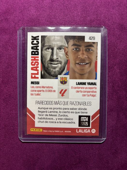Carta Lionel Messi e Lamine Yamal Flashback Panini Megacracks 2024