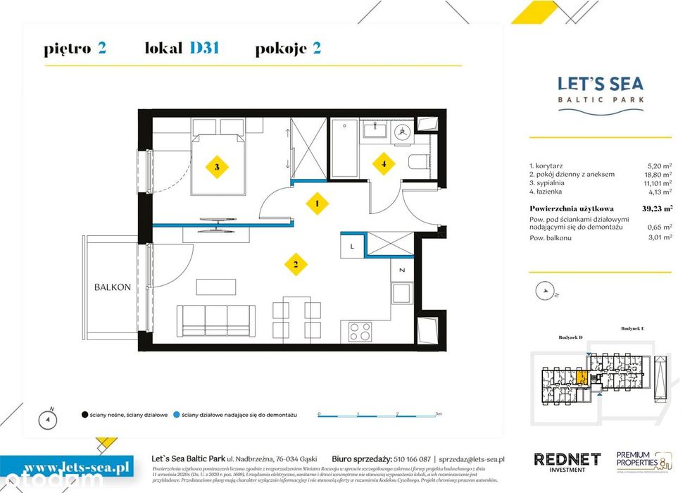 2-pokojowe mieszkanie 39m2 + balkon Bez Prowizji