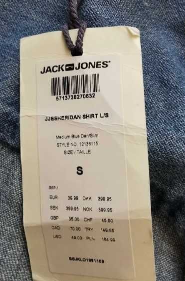 JACK&JONES - Sheridan Shirt - Męska Koszula Jeansowa S Nowa !