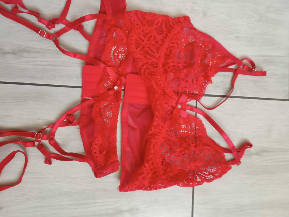 Komplet bielizny czerwony S