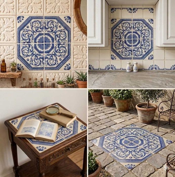 Lote de Azulejos Cinca (15x15 cm) – Estilo Clássico / Restauro – 133 Unid.