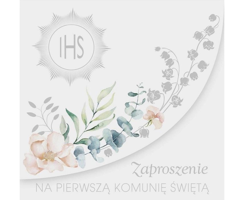 Zaproszenie KW Komunia (10szt) Godan oprawa: folia
