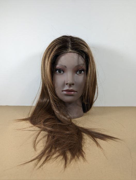 Peruka damska ombre front lace proste włosy jasny brąz ok. 50 cm