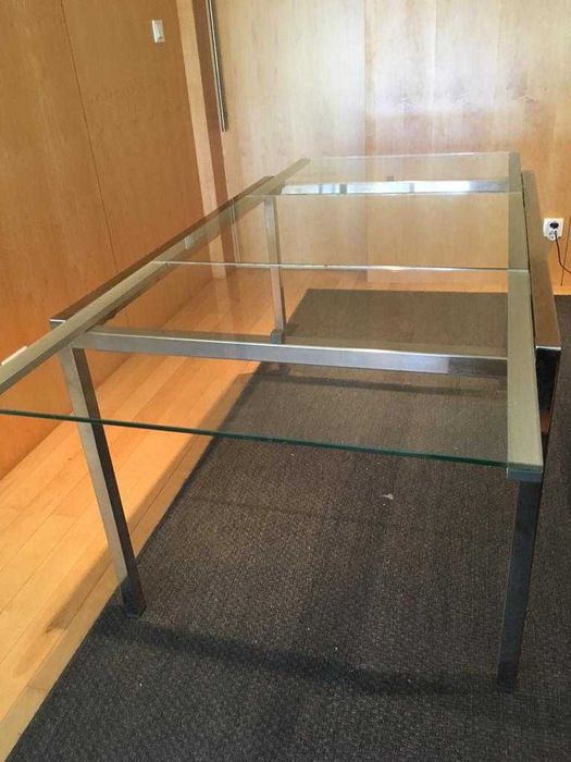 Mesa extensível  transparente cromada64550649671682121