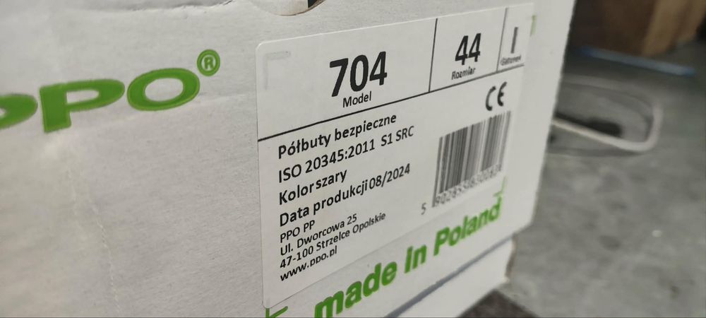 Buty/półbuty robocze, nowe, 44, certyfikowane, okazja