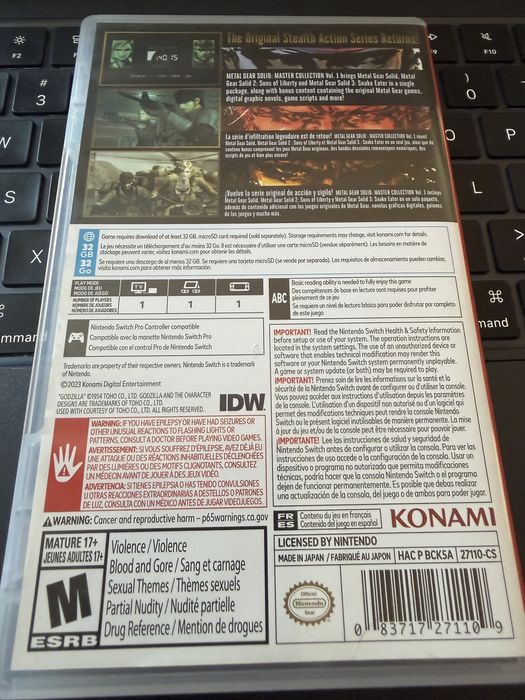 Metal Gear Solid Master Collection Vol 1 Nintendo Switch