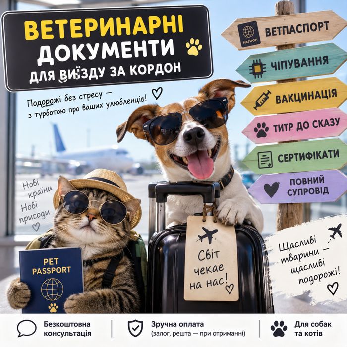Ветеринарні документи для виїзду за кордон | Повний супровід