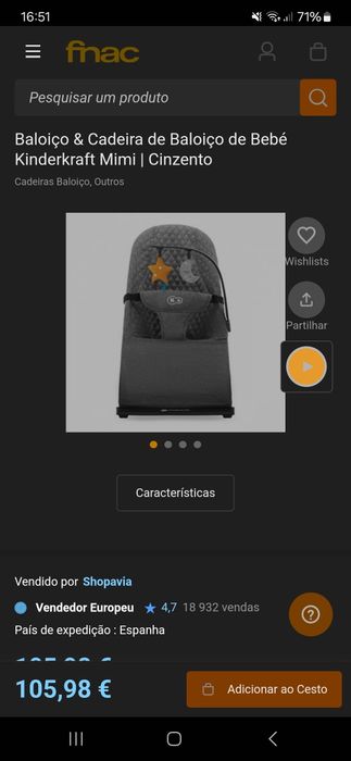 Espreguiçadeira de baloiço