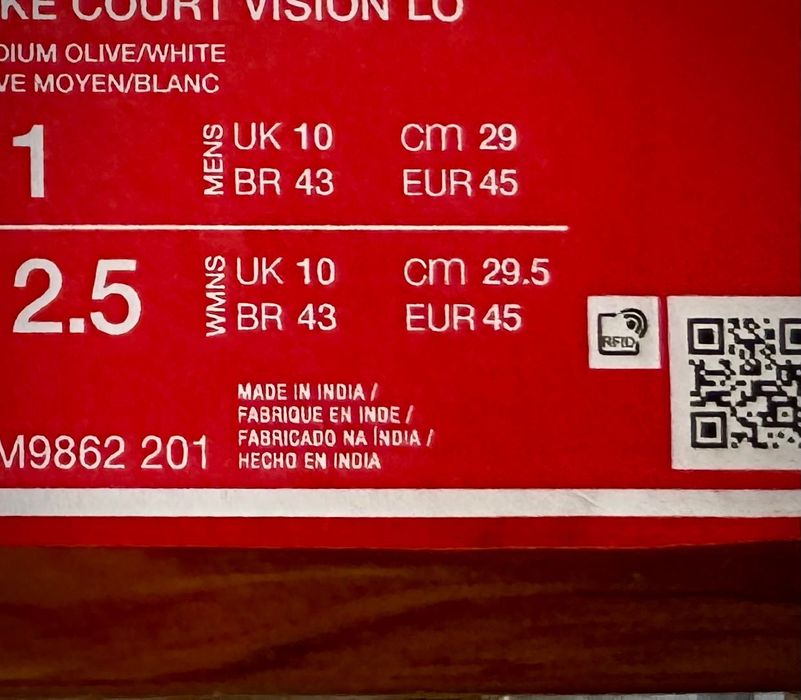 Ténis Sapatilhas Nike Court Vision Low - 44/45