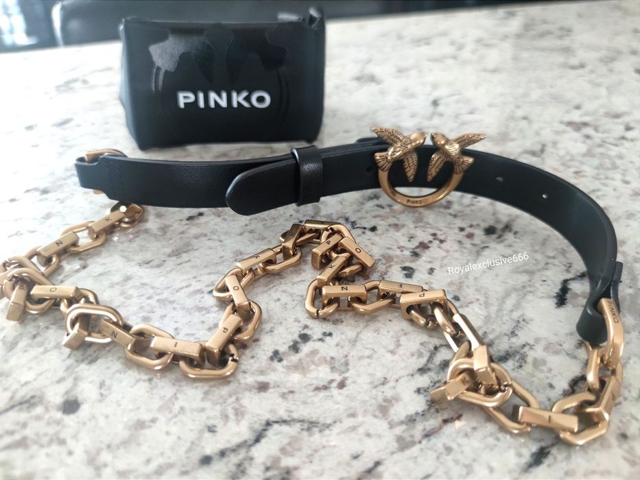 PINKO simply belt pasek łańcuszek oryginalny S, M