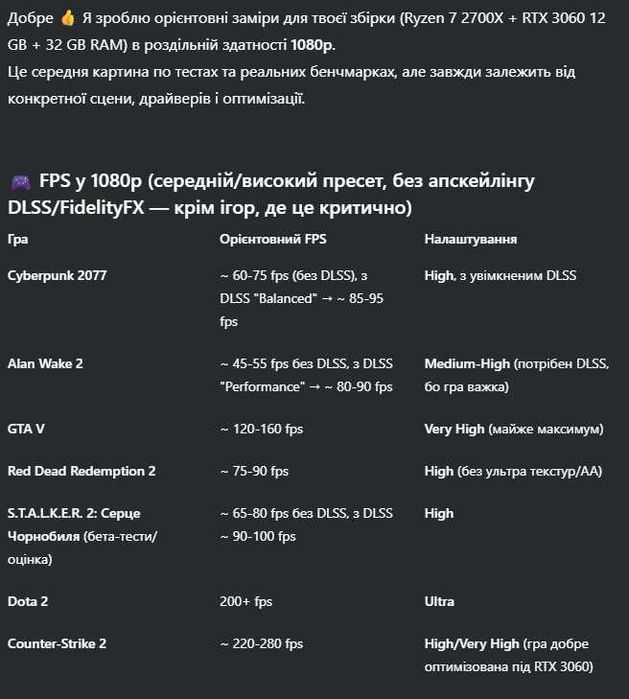 Ігровий пк Ryzen 7 2700X, RTX 3060, 32 ГБ RAM