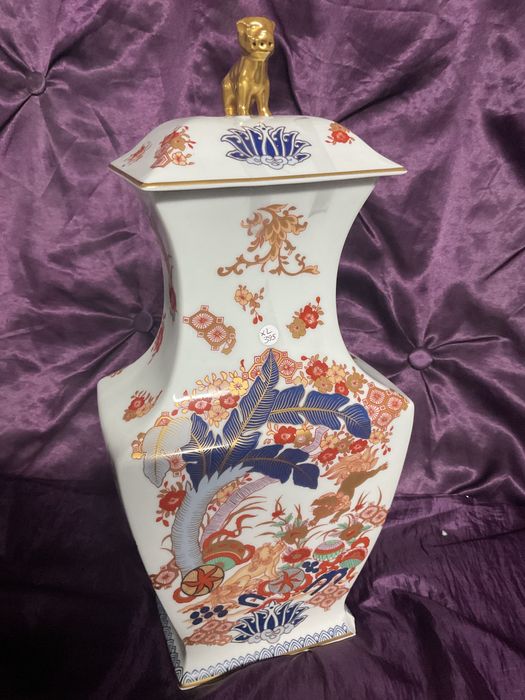 Talha samurai vista alegre porcelana pintura manual com 46 cm