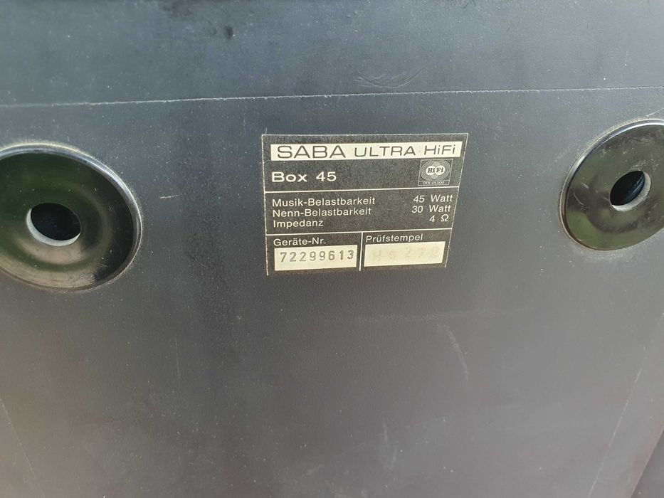 Колонки SABA Ultra HIFI BOX 45 Vintage Boxen