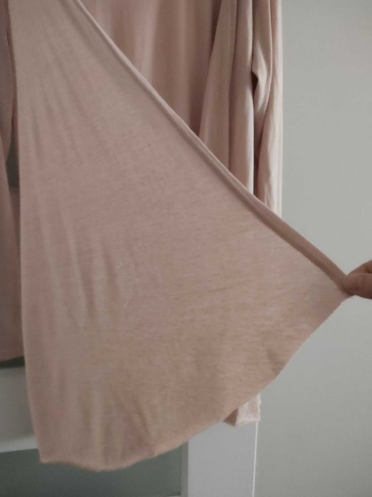 Kardigan narzutka damska rozmiar XL 3XL róż pudrowy